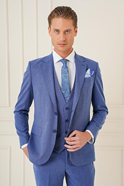 Efor TK 903 Slim Fit İndigo-Mavi Klasik Takım Elbise