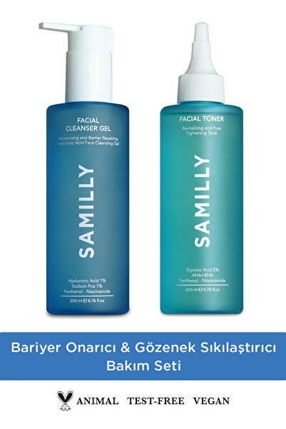 SAMILLY Bariyer Onarıcı & Gözenek Sıkılaştırıcı Cilt Bakım Seti – Temizleme J...