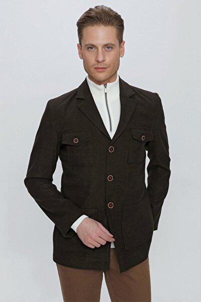 Efor KA 071 Slim Fit Boz Siyah Spor Kaban