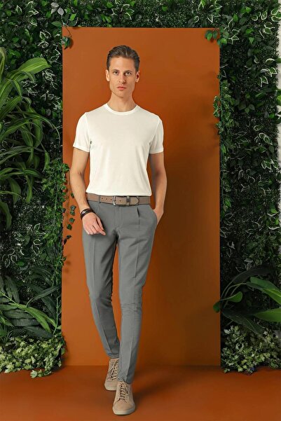Efor Comfort Fit Gofre Kumaş Pileli Pamuk Casual Nefti Pantolon P 1148