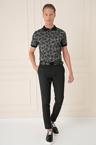 Efor Slim Fit Yan Cep Esnek Pamuk Casual Siyah Pantolon P 1147
