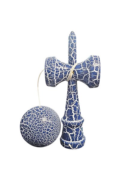 Bibilel Kids Kendama X Original, Profesional, Bibilel Kids, Cracat, Lemn, 18 cm, Albastru/Alb