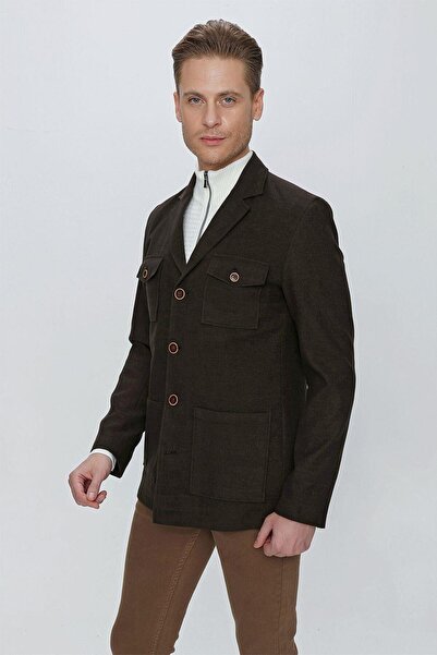 Efor KA 071 Slim Fit Boz Siyah Spor Kaban