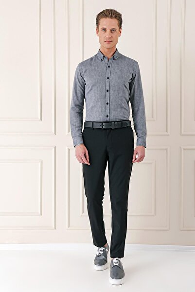 Efor Comfort Fit Yan Cep Pamuk Gabardin Casual Siyah Pantolon P 1146