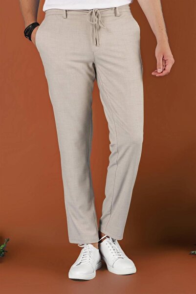 Efor P 1117 Slim Fit Bej Spor Pantolon