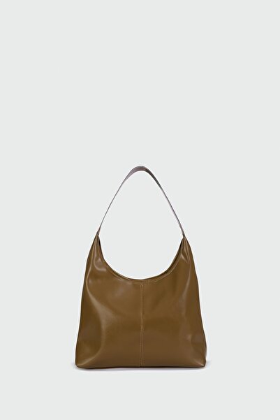 Shule Bags Gina Vintage Deri Omuz Çantası Vizon