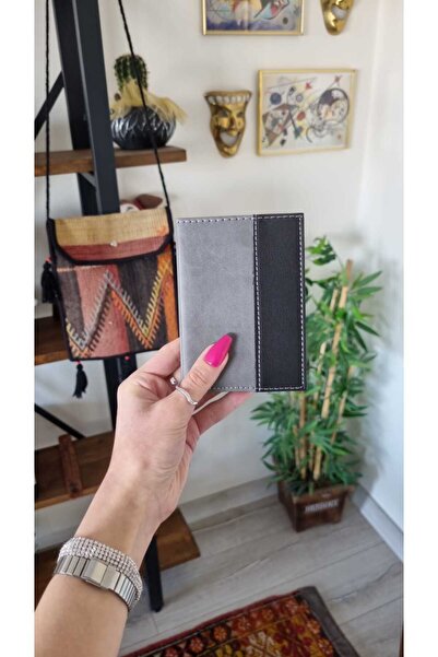 EFE DERİ Şeritli Deri Dikişli Araç Ruhsat Kılıfı Kabı Oto Ruhsat Koruyucu