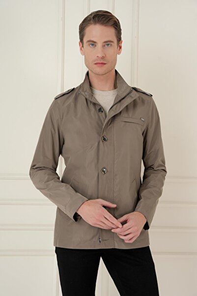 Efor Hakim Yaka Düğme ve Fermuarlı Yan Cepli Mevsimlik Vizon Mont Ka 077