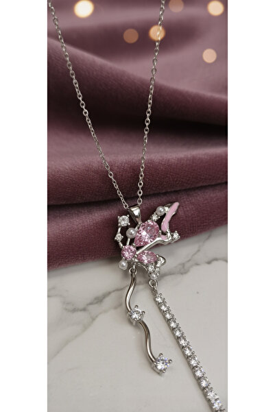 NAS fashion Women's Butterfly Figured Stainless Steel Waterway Dangle Necklace