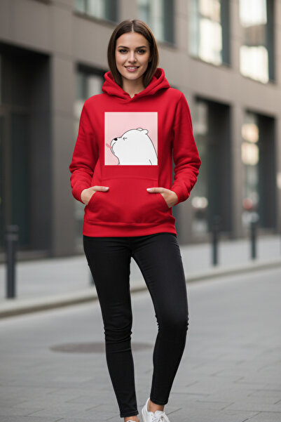 UNCİA OUTDOORS hanorac oversize unisex cu glugă urs alb răzbunare