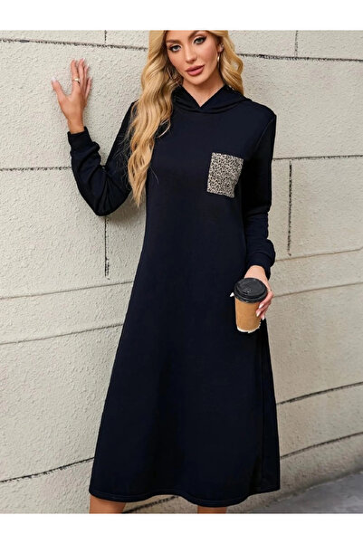 Genel Markalar MDB Kadın Uzun Kollu Kapşonlu Cep Detaylı Viskon Iki Iplik Max...