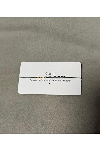 OEM Bratara reglabila pe snur negru cu mesaj in cod Morse: Curaj