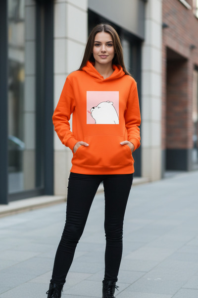 UNCİA OUTDOORS Vengeance White Bear Sa kapuljačom Oversize kroj Unisex dukserica