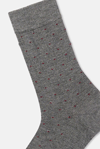 Eros Gray Melange-Navy Blue Men's 2-Piece Mini Pattern Bamboo Socks