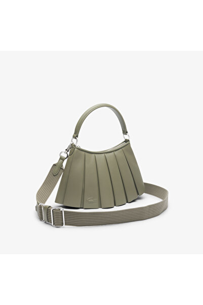 Lacoste Small Lenglen Kadın Deri Haki Omuz Çantası