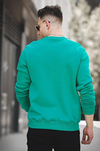 Oksit Gomez Slim Fit Three Thread Raised Cotton Crew Neck Sweatshirt