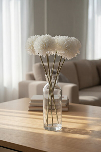 Ekozi Home Yapay Çiçek Kasımpatı Demeti 6'lı Krizantem Kartopu