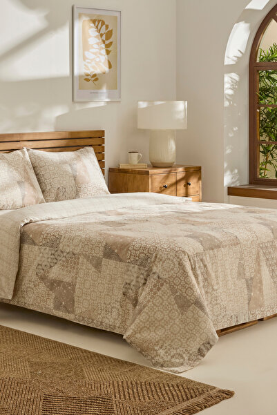 Kaşmir Home Lea Double Duvet Cover Set Beige