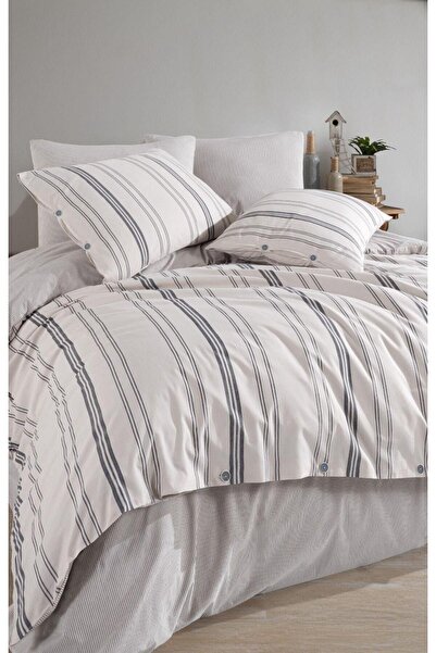 MyStory Home Double Duvet Cover Set with Elastic Sheet - Cream