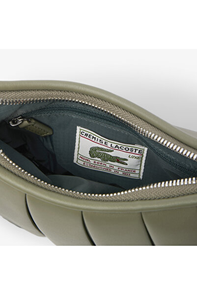 Lacoste Small Lenglen Kadın Deri Haki Omuz Çantası