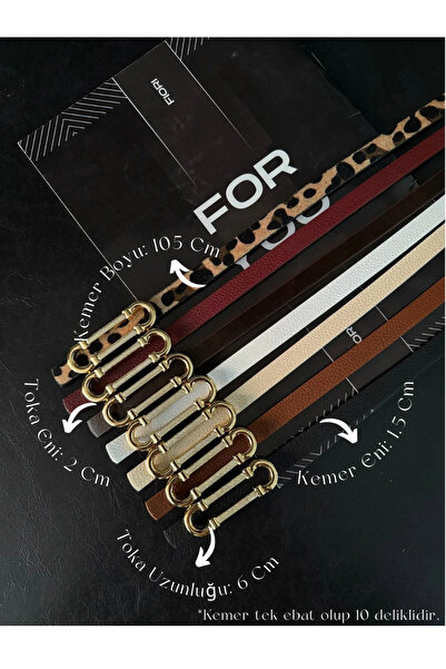 Fiori Curea subțire cu cataramă aurie din 7 piese, centură pentru pantaloni, ...