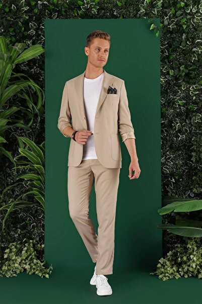 Efor C 641 Slim Fit Bej Spor Ceket