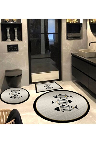 Ardizayn Bronze - Non-Slip, Cotton Woven Base, Round Bath Rug (100X100-60X60-...