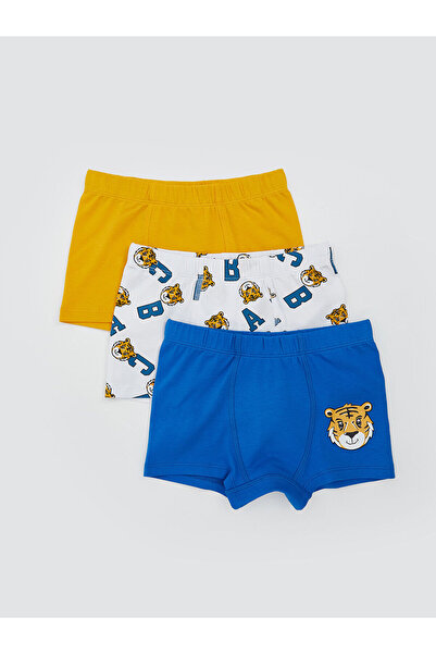 LC Waikiki Vizyon New Season Printed Combed Cotton Boys' Boxer 3-Piece Set