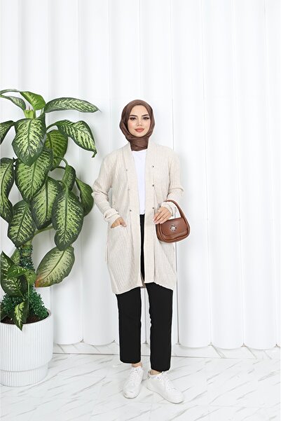 NİSUM MODA Eyelet Detail Lace Cardigan