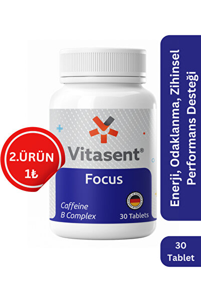 VİTASENT Focus 30 Tablet – Kafein & B Vitamin Kompleksi ile Enerji, Odak ve Zihinsel Desteği