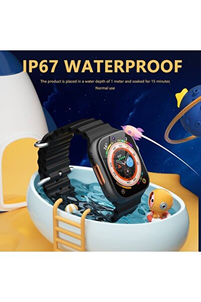 OEM Black smartwatch with Android, 4G, fitness, waterproof, unisex, notifications, 1.96" screen, WiFi