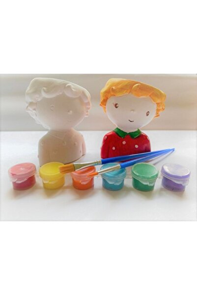 tasarımhikayecisi 2 Adet Erkek Sukulent Saksı Taş Boyama Seti-aktivite-okul A...