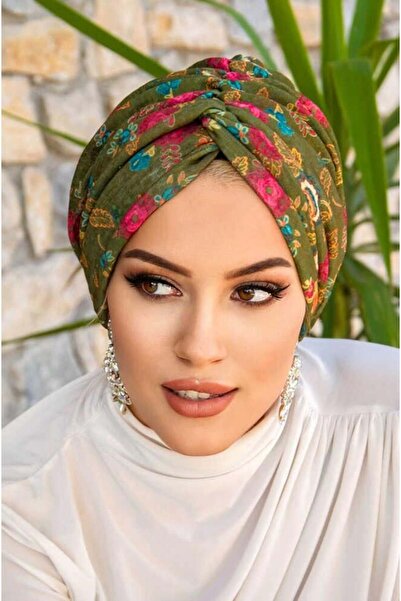 Aişe tesettür عظم ملفوف بنمط زهرة الكاكي