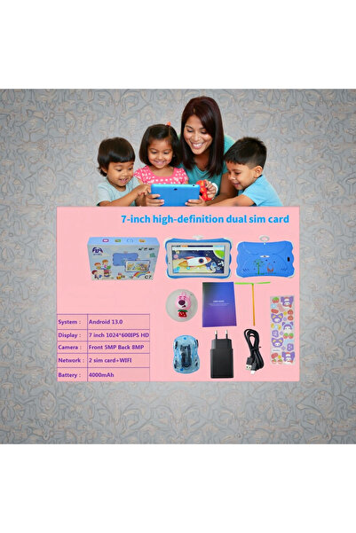 Lsc Tabletă Android educațională – 12GB RAM + 256GB, Dual SIM, ecran IPS de 7", apeluri WiFi