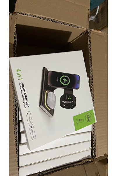 OEM Fast 6-in-1 Wireless Charging Station for iPhone, Android, and AirPods - Black - Desk/Nightstand