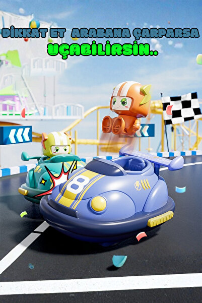 welcomein Oyuncak İki Kişilik Uzaktan Kumandalı Çarpışan Arabalar Şarjlı Drift Atan Hızlı Işıklı Müzik Efektli