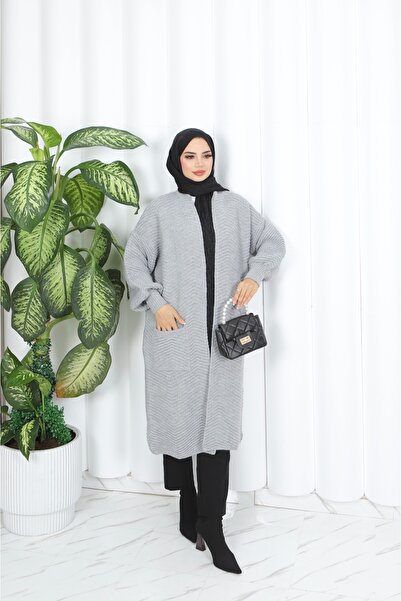 NİSUM MODA Cardigan gros tricotat în cruce