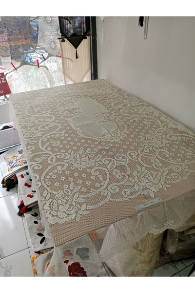 Elisam Stain-Proof Worry-Free Tablecloth (Cream Lace Tablecloth