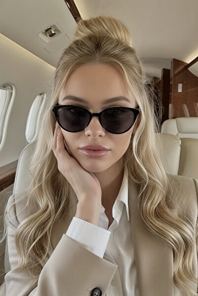 COOLANDBETTER نظارة شمسية بيلا كات آي - إطار أسود رفيع أنيق للنساء موديل حماي...