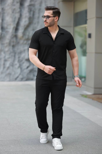 yonca aksesuar Eyesof Men's Ottoman Fabric Pants Shirt Suit