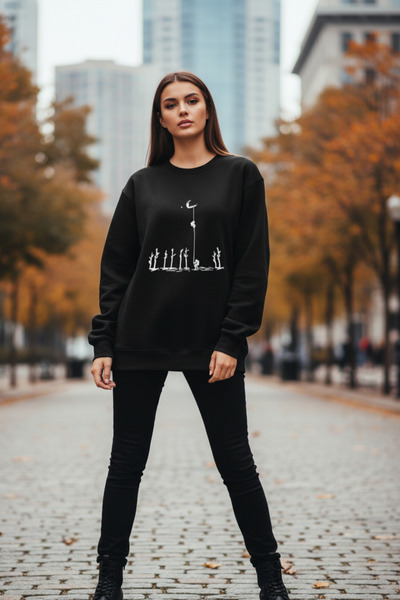 UNCİA OUTDOORS Unisex φούτερ με στάμπα oversize με κουκούλα