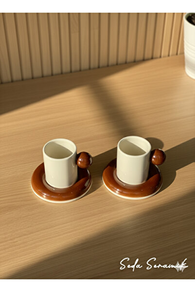 seda seramik Handmade 9 Color Dragee Series 4-Piece Coffee Cup Set for 2 People