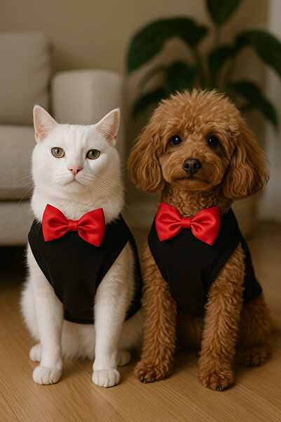 Barneystore Kedi Köpek Papyonlu Atlet