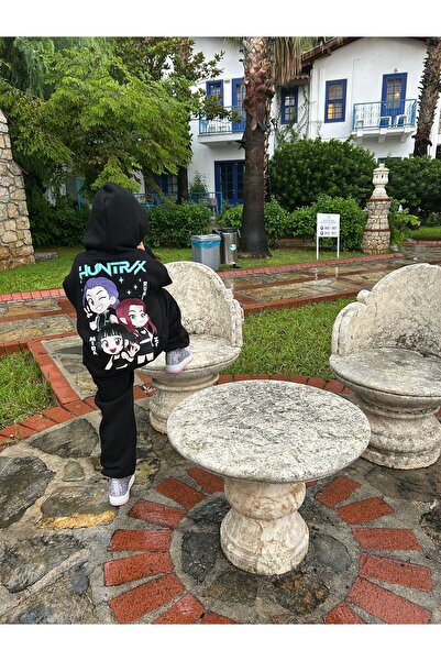 Aselin Kids Children's K-Pop Demon Hunters Hunterix Zoey Rumi Mira Printed Oversize Unisex Tracksuit Set