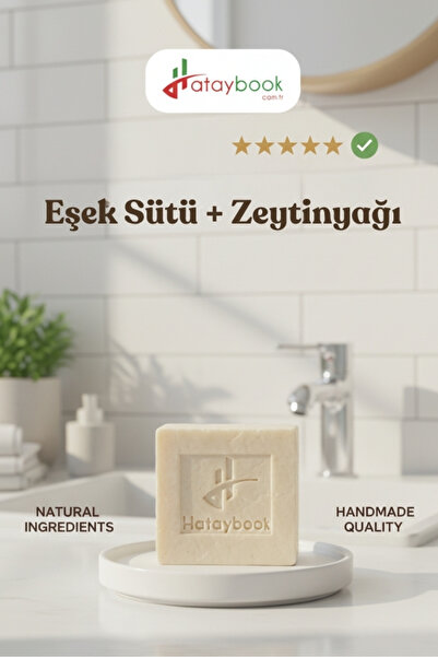 Hataybook Doğal Eşek Sütü Sabunu 1 Adet El Yapımı Dökme 100 gr