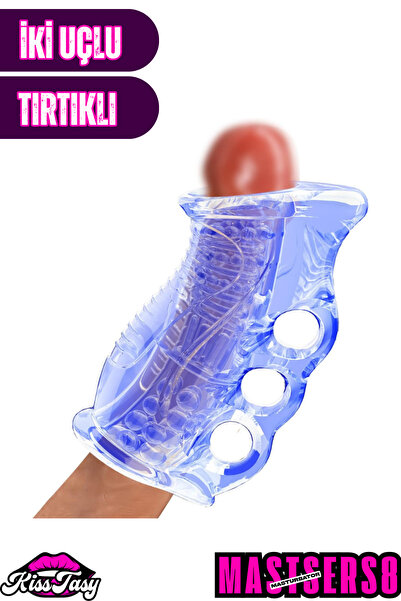 Tırtıklı İki Tarafı Açık Uçlu Erkek Penis Eğitim Stroker Mastürbatör