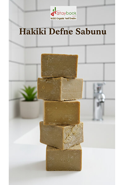 Hataybook Hatay %100 Saf Defne Sabunu 1 Kg Ham Defne Yağı Sabunu 6 Adet