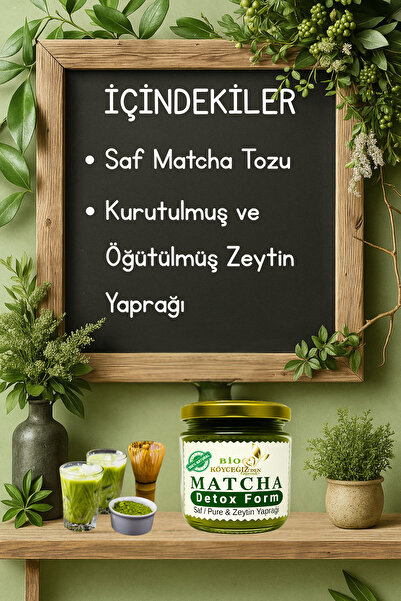 BİO KÖYCEĞİZDEN SOFRANIZA %100 Doğal Matcha & Zeytin Yaprağı Karışımı | Detox Form - Kıloverme Ve Zayiflamaya Yardımcı