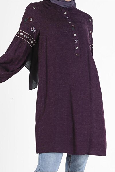 Alvina İŞLEME DETAYLI GİZLİ DÜĞMELİ TUNİK 42396