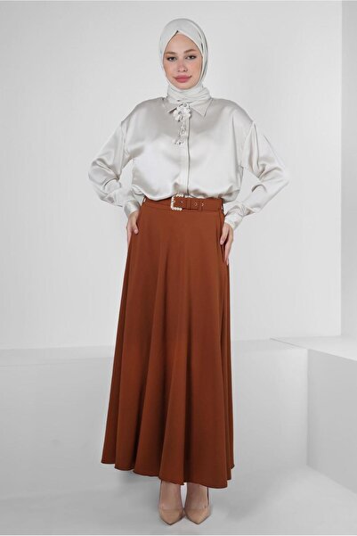 Alvina 60407 Model Belted Flounce Skirt